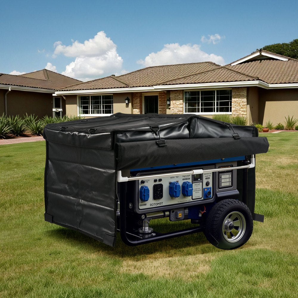 VEVOR Generator Cover, 34 x 26 x 21 Inch Waterproof Universal Generator Cover for Most Generators 3500-12000 Watt, Portable Generator Running Cover with Heavy Duty Thicken 420D Oxford Fabric, Black