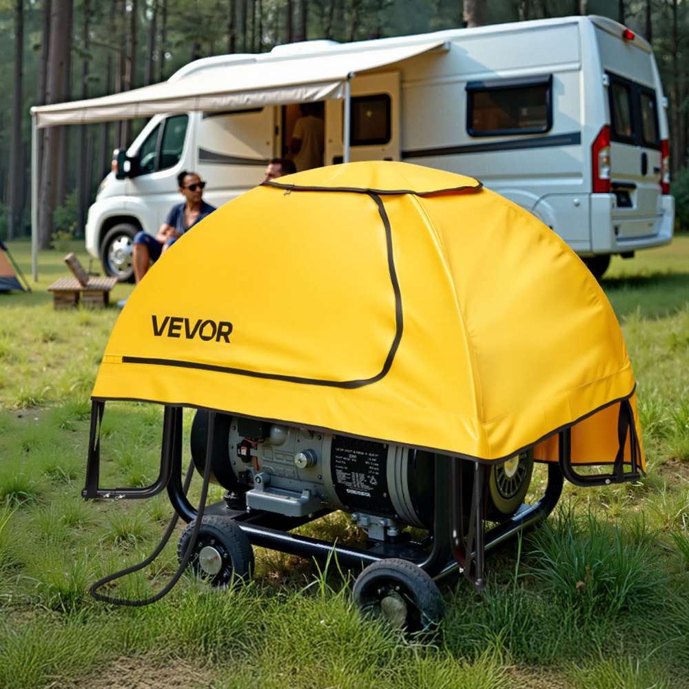 VEVOR Generator Cover, 36 x 26 x 26 Inch Waterproof Universal Generator Cover for Most Generators 70-108 Inch Perimeter, Portable Generator Running Cover with Heavy Duty Thicken Oxford Fabric, Yellow