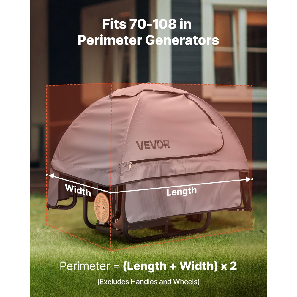 VEVOR Generator Cover, 36 x 26 x 26 Inch Waterproof  Generator Cover for Most Generators 70-108 Inches Perimeter, Portable Generator Running Cover with Heavy Duty Thicken Oxford Fabric, Grey