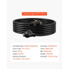 VEVOR 30-Amp Generator Extension Cord, 25 Foot, 250 Volts 7500 Watts Heavy Duty Power Cable, NEMA 6-50R NEMA 6-50P SWT 8AWG Flexible Welder Extension Cord, with Storage Bag, for Generators, ETL Listed