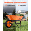 VEVOR Wheelbarrow Cart, 5 Cu. Ft. Load & 330 lbs Capacity, One Wheel Garden Dump Cart, Garden Wagon with Metal Handle &  16" Wide Track Wheels, Easy Loading Utility Yard Cart & Wagons for Lawn Farm