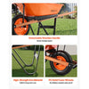 VEVOR Wheelbarrow Cart, 5 Cu. Ft. Load & 330 lbs Capacity, One Wheel Garden Dump Cart, Garden Wagon with Metal Handle &  16" Wide Track Wheels, Easy Loading Utility Yard Cart & Wagons for Lawn Farm