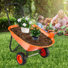VEVOR Wheelbarrow Cart, 5 Cu. Ft. Load & 397 lbs Capacity, 2 Wheels Garden Dump Cart, Garden Wagon with Handle &  10"  Wide Track Wheels, Easy Loading Utility Yard Cart & Wagons for Outdoor Lawn Yard