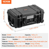 VEVOR Weatherproof Hard Case, Heavy Duty Protective Dry Box Case with Pre-cut Foam, Wheels & Retractable Pull Handles for Travel, Hunt, Military, Tactical, IP67 Waterproof Case for Cameras (64x51x25)