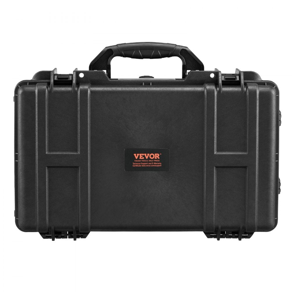 VEVOR Weatherproof Hard Case, Heavy Duty Protective Dry Box Case with Pre-cut Foam, Wheels & Retractable Pull Handles for Travel, Hunt, Military, Tactical, IP67 Waterproof Case for Cameras (64x51x25)