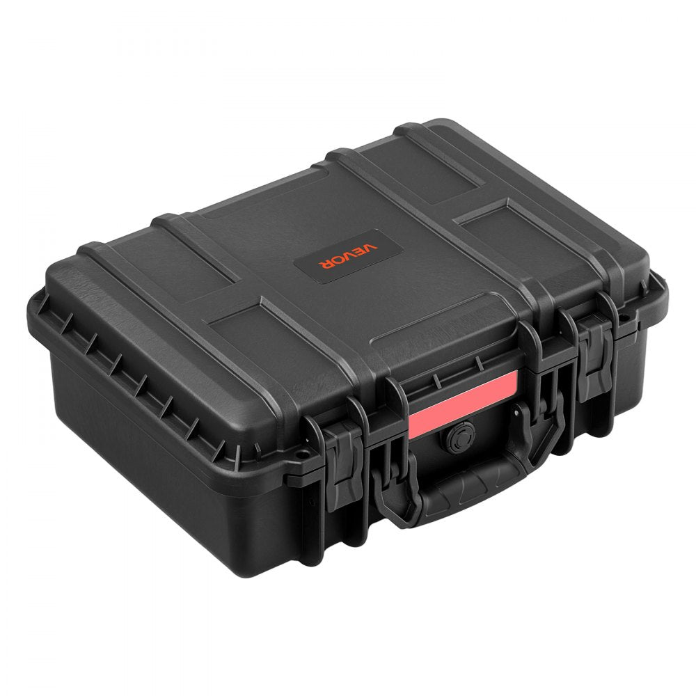 VEVOR Weatherproof Hard Case 18.5 x 13.98 x 6.89 in All Weather Waterproof, for Drones, Camera and Equipment, Heavy Duty Protective Dry Box with Pre-cut Foam, Soft Rubber Grip, IP67, PP Shell, Black