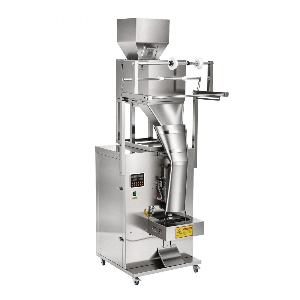 VEVOR Powder Filling and Sealing Machine, 10-999g(0.02-2.2lbs) Automatic Particle Granule Packaging Machine, Stainless Steel, Weighing Filling Sealing, for Coffee Beans, Grains, Tea, Spices, Silver