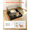 VEVOR Dog Playpen 24 Inch 4 Panels Foldable Exercise Pen with Bottom Pad, Indoor Metal Pet Fence with Door, Heavy Duty Puppy Crate Kennel, Pet Playpen for Dogs, Cats, and Other Small Animals, Black