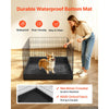VEVOR Dog Playpen 24 Inch 4 Panels Foldable Exercise Pen with Bottom Pad, Indoor Metal Pet Fence with Door, Heavy Duty Puppy Crate Kennel, Pet Playpen for Dogs, Cats, and Other Small Animals, Black