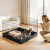 VEVOR Dog Playpen 24 Inch 4 Panels Foldable Exercise Pen with Bottom Pad, Indoor Metal Pet Fence with Door, Heavy Duty Puppy Crate Kennel, Pet Playpen for Dogs, Cats, and Other Small Animals, Black