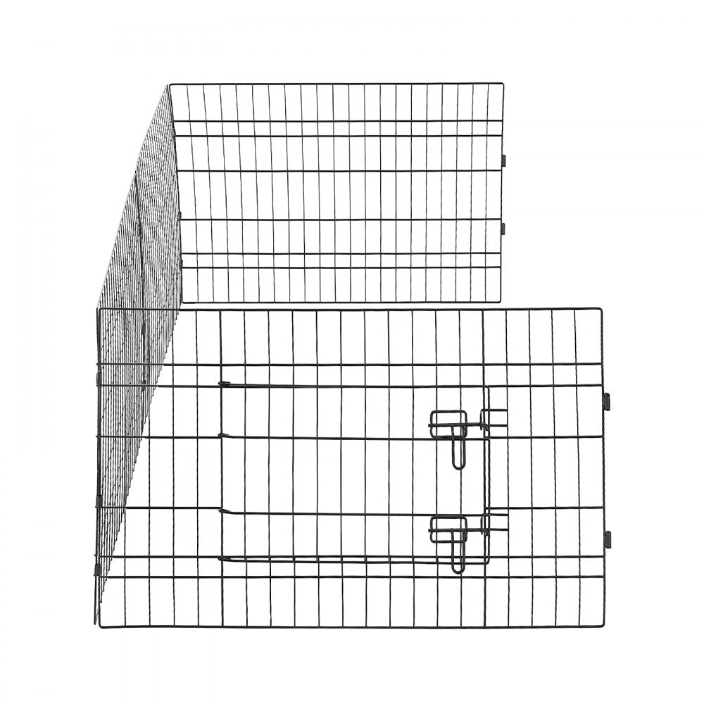 VEVOR Dog Playpen 24 Inch 4 Panels Foldable Exercise Pen with Bottom Pad, Indoor Metal Pet Fence with Door, Heavy Duty Puppy Crate Kennel, Pet Playpen for Dogs, Cats, and Other Small Animals, Black