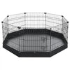 VEVOR Dog Playpen 24 Inch 8 Panels Heavy Duty Exercise Pen with Bottom Pad, Indoor Foldable Metal Pet Fence with Door, Puppy Crate Kennel, Pet Playpen for Dogs, Cats, and Other Small Animals, Black