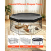 VEVOR Dog Playpen 24 Inch 8 Panels Foldable Exercise Pen with Top Cover, Indoor Metal Pet Fence with Door, Heavy Duty Puppy Crate Kennel, Pet Playpen for Dogs, Cats, and Other Small Animals, Black