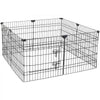 VEVOR Dog Playpen 24 Inch 8 Panels Foldable Exercise Pen with Top Cover, Indoor Metal Pet Fence with Door, Heavy Duty Puppy Crate Kennel, Pet Playpen for Dogs, Cats, and Other Small Animals, Black