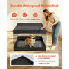 VEVOR Dog Playpen 24 Inch 4 Panels Exercise Pen with Top Cover & Bottom Pad, Indoor Foldable Metal Pet Fence with Door, Heavy Duty Puppy Crate Kennel Pen for Dogs, Cats, and Other Small Animals, Black