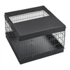 VEVOR Dog Playpen 24 Inch 4 Panels Exercise Pen with Top Cover & Bottom Pad, Indoor Foldable Metal Pet Fence with Door, Heavy Duty Puppy Crate Kennel Pen for Dogs, Cats, and Other Small Animals, Black
