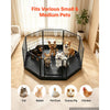 VEVOR Dog Playpen 24 Inch 8 Panels Foldable Exercise Pen with Bottom Pad, Indoor Metal Pet Fence with Door, Heavy Duty Puppy Crate Kennel, Pet Playpen for Dogs, Cats, and Other Small Animals, Black