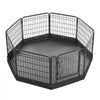 VEVOR Dog Playpen 24 Inch 8 Panels Foldable Exercise Pen with Bottom Pad, Indoor Metal Pet Fence with Door, Heavy Duty Puppy Crate Kennel, Pet Playpen for Dogs, Cats, and Other Small Animals, Black
