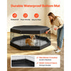 VEVOR Dog Playpen 24 Inch 8 Panels Exercise Pen with Top Cover & Bottom Pad, Indoor Foldable Metal Pet Fence with Door, Heavy Duty Puppy Crate Kennel Pen for Dogs, Cats, and Other Small Animals, Black