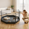 VEVOR Dog Playpen 30 Inch 8 Panels Foldable Exercise Pen with Bottom Pad, Indoor Metal Pet Fence with Door, Heavy Duty Puppy Crate Kennel, Pet Playpen for Dogs, Cats, and Other Small Animals, Black