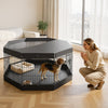 VEVOR Dog Playpen 30 Inch 8 Panels Exercise Pen with Top Cover & Bottom Pad, Indoor Foldable Metal Pet Fence with Door, Heavy Duty Puppy Crate Kennel Pen for Dogs, Cats, and Other Small Animals, Black