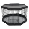 VEVOR Dog Playpen 36 Inch 8 Panels Exercise Pen with Top Cover & Bottom Pad, Indoor Foldable Metal Pet Fence with Door, Heavy Duty Puppy Crate Kennel Pen for Dogs, Cats, and Other Small Animals, Black