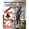VEVOR Handrails for Outdoor Steps, 3-5 Step 2 Pack Stair Hand Rail Kit, Black Square Tube Stair Rails for Seniors, Concrete Steps & Porch & Deck, Heavy-Duty Steel Railings with Installation Kit