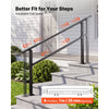 VEVOR Handrails for Outdoor Steps, 3-5 Step 2 Pack Stair Hand Rail Kit, Black Square Tube Stair Rails for Seniors, Concrete Steps & Porch & Deck, Heavy-Duty Steel Railings with Installation Kit