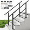 VEVOR Handrails for Outdoor Steps, 3-5 Step 2 Pack Stair Hand Rail Kit, Black Square Tube Stair Rails for Seniors, Concrete Steps & Porch & Deck, Heavy-Duty Steel Railings with Installation Kit