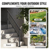 VEVOR Handrails for Outdoor Steps, 4-5 Step Stair Hand Rail Kit, Transitional Carbon Steel Railings with Installation Kit, Stair Rails for Seniors, Concrete Steps & Porch & Deck, Black Square Tube