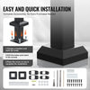 VEVOR Handrails for Outdoor Steps, 1-2 Step Stair Hand Rail Kit, Transitional Carbon Steel Railings with Installation Kit, Stair Rails for Seniors, Concrete Steps & Porch & Deck, Black Square Tube