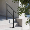 VEVOR Outdoor Handrails for Steps, 2-3 Step Stair Rail Kit, Black Square Tube with Horizontal Bar, Carbon Steel Support Rails for Seniors, Concrete & Deck Stairs, Easy Installation