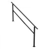 VEVOR Handrails for Outdoor Steps, 5-7 Step Stair Hand Rail Kit, Black, Square Tube Stair Rails for Seniors, Concrete Steps & Porch & Deck, Heavy-Duty Galvanized Steel Railings w/ Installation Kit