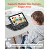 VEVOR Portable DVD Player, 10.1 inch HD Swivel Display Screen, 4 Hours Built-in Rechargeable Battery, Dual Speakers, Support Sync TV/USB/SD Card/CD/DVD, Car Charger, AC Power Adapter, Remote Control