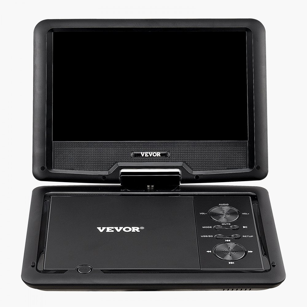 VEVOR Portable DVD Player, 10.1 inch HD Swivel Display Screen, 4 Hours Built-in Rechargeable Battery, Dual Speakers, Support Sync TV/USB/SD Card/CD/DVD, Car Charger, AC Power Adapter, Remote Control
