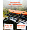 VEVOR Ladder Rack Ratchet Straps, Black Square Tube Mount, 1.5 in Wide x 7.4 ft Long Black Ladder Rack Straps with Double J-Hooks, 500 lbs Load Heavy Duty, Cargo Buckle Lock Strap (4 Pack)