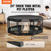 VEVOR Dog Playpen, 8 Pcs 24 x 24 in Panels Foldable Metal Pet Exercise Pen, Dog Fence Indoor and Outdoor Pen with Door, Storage Bag, Top Cover and Bottom Pad, for Dogs, Cats and Other Small Animals