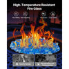 VEVOR Fire Glass, 10 LBS / 4.5 KG Fireplace Rocks, 3/4-Inch / 19.05 mm Reflective Firepit Glass Rock, High Luster Stone Landscaping for Fire Pit Table, Aqua Blue + Caribbean Blue + Aqua Green