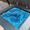 VEVOR Fire Glass, 10 lbs / 4.5 kg High-Temperature Resistant Fireplace Rocks, 3/4-Inch / 19.05 mm Reflective Firepit Glass Beads, High Luster Stone Landscaping for Fire Pit Table, Caribbean Blue