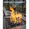 VEVOR Fire Glass, 20 LBS / 9.0 KG High-Temperature Resistant Fireplace Rocks, 1/2-Inch / 12.7 mm Reflective & Smokeless Firepit Glass Rock, High Luster Stone Landscaping for Fire Pit Table, Black