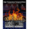 VEVOR Fire Glass, 20 LBS / 9.0 KG High-Temperature Resistant Fireplace Rocks, 1/2-Inch / 12.7 mm Reflective & Smokeless Firepit Glass Rock, High Luster Stone Landscaping for Fire Pit Table, Black