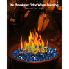 VEVOR Fire Glass, 10LBS / 4.5KG High-Temperature Resistant Fireplace Rocks, 1/2-Inch / 12.7 mm Reflective & Smokeless Firepit Glass Rock, High Luster Stone Landscaping for Fire Pit Table, Pacific Blue