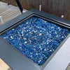 VEVOR Fire Glass, 10LBS / 4.5KG High-Temperature Resistant Fireplace Rocks, 1/2-Inch / 12.7 mm Reflective & Smokeless Firepit Glass Rock, High Luster Stone Landscaping for Fire Pit Table, Pacific Blue