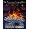 VEVOR Fire Glass, 10LBS / 4.5KG High-Temperature Resistant Fireplace Rocks, 1/4-Inch / 6.35 mm Reflective & Smokeless Firepit Glass Rock, High Luster Stone Landscaping for Fire Pit Table, Cobalt Blue