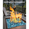 VEVOR Fire Glass, 10 LBS / 4.5 KG High-Temperature Resistant Fireplace Rocks, 1/2-Inch / 12.7 mm Reflective & Smokeless Firepit Glass Rock, High Luster Stone Landscaping for Fire Pit Table, Aqua Blue