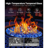 VEVOR Fire Glass, 10LBS / 4.5KG High-Temperature Resistant Fireplace Rocks, 1/2-Inch / 12.7 mm Reflective & Smokeless Firepit Glass Rock, High Luster Stone Landscaping for Fire Pit Table, Cobalt Blue
