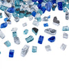 VEVOR Fire Glass, 10 LBS / 4.5 KG Fireplace Rocks, 1/2-Inch / 12.7 mm Reflective Firepit Glass Rock, High Luster & Smokeless Stone Landscaping for Fire Pit Table, Cobalt Blue + Aqua Blue + Clear