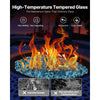 VEVOR Fire Glass, 20 LBS / 9 KG High-Temperature Resistant Fireplace Rocks, 1/2-Inch / 12.7 mm Reflective & Smokeless Firepit Glass Rock, High Luster Stone Landscaping for Fire Pit Table, Aqua Blue