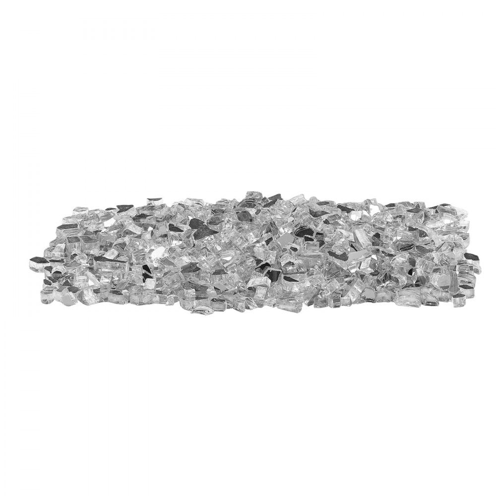 VEVOR Fire Glass, 10 LBS / 4.5 KG High-Temperature Resistant Fireplace Rocks, 1/2-Inch / 12.7 mm Reflective & Smokeless Firepit Glass Rock, High Luster Stone Landscaping for Fire Pit Table, Clear