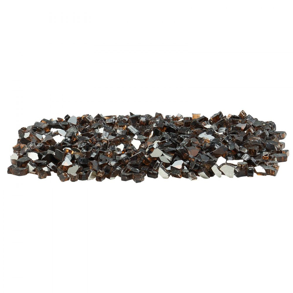 VEVOR Fire Glass, 10 LBS / 4.5 KG High-Temperature Resistant Fireplace Rocks, 1/2-Inch / 12.7 mm Reflective & Smokeless Firepit Glass Rock, High Luster Stone Landscaping for Fire Pit Table, Copper